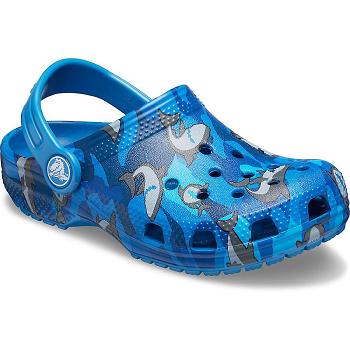 Crocs Classic Shark Clog Modre - Detske Dreváky